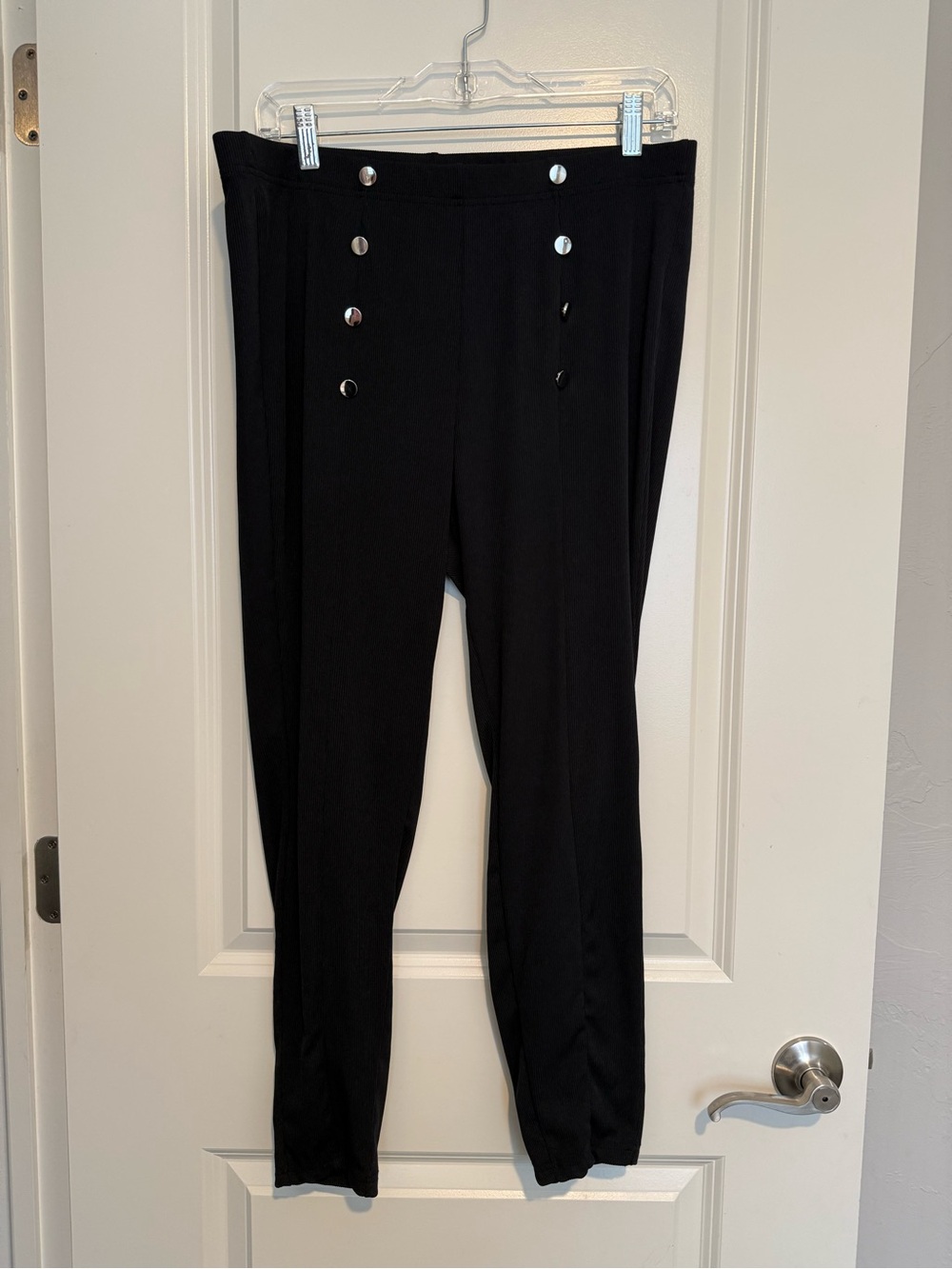 SHEIN CURVE Black Sailor Front Stretch Legging 2XL